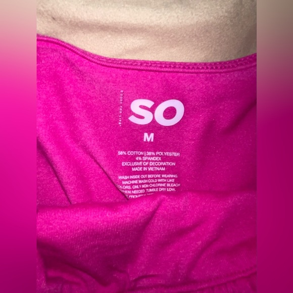 SO® Ruched Front Tank Top- pink- size medium - Picture 5 of 6